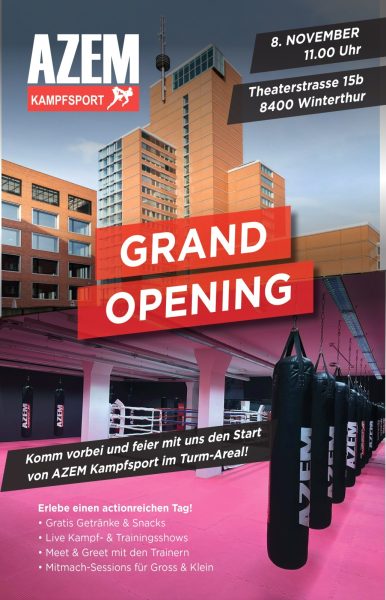 Grand Opening in Winterthur mit Live-Shows, Mitmach-Sessions und Meet & Greet mit den Trainern | AZEM Kampfsport